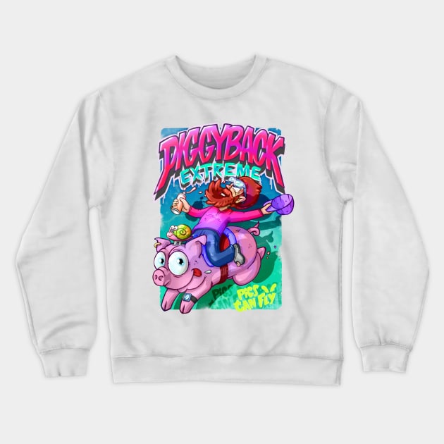 PIGGY BACK Extreme Crewneck Sweatshirt by CreativeOpus